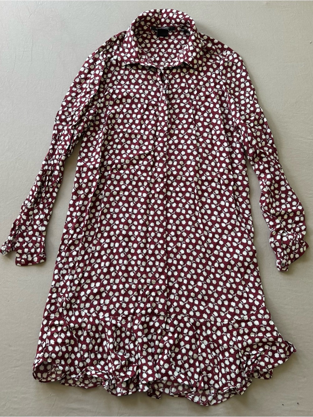 Scotch & Soda Maison Scotch Peplum Hem Floral Shirt Dress